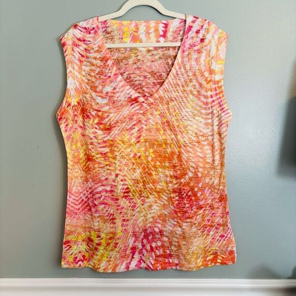 Calvin Klein Performance Quick Dry V-neck sleeveless lightweight top XL - Picture 1 of 8